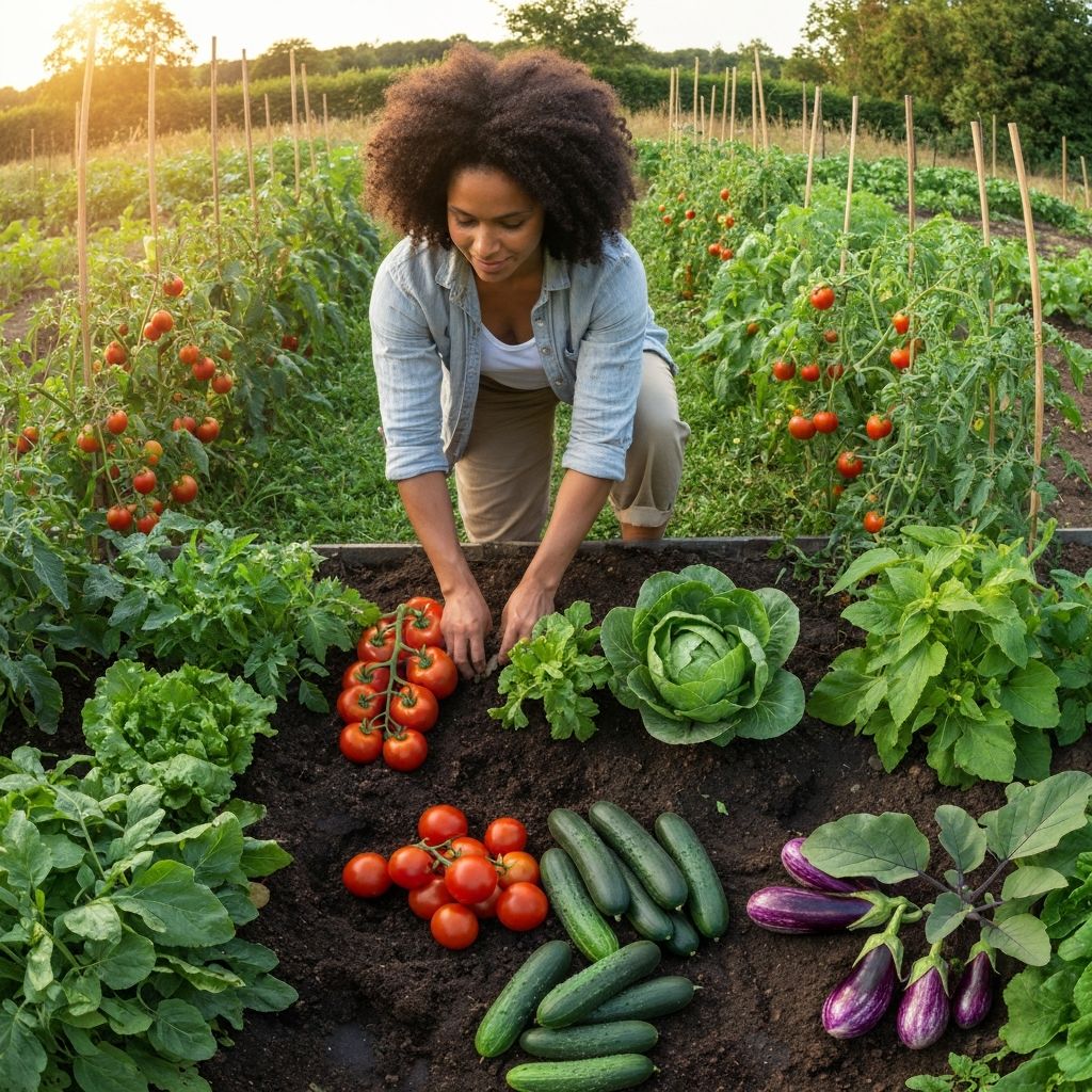 Person in active gardening activity outdoors